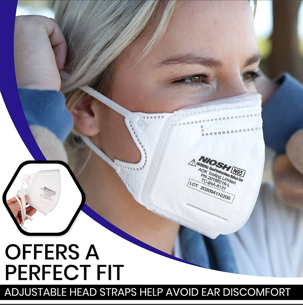 N95 Folding Mask - FDA Certified & NIOSH Approved - White - V GOOD