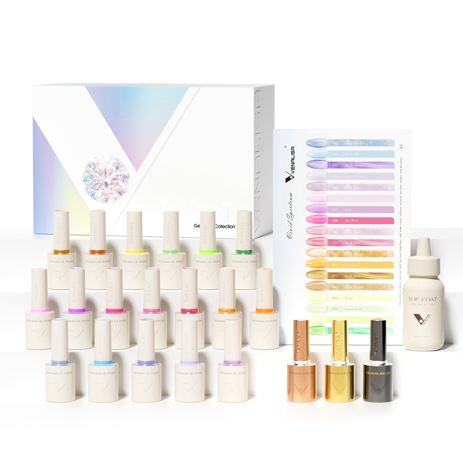 V1 Gel Polish Set 22 Pcs With Color Card TPO Free Hema Free – Venalisa