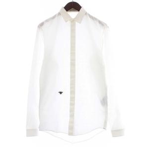 ワイシャツ ドレスシャツ 長袖 蜂刺繍 38 M 白 ホワイト（2023/04/19