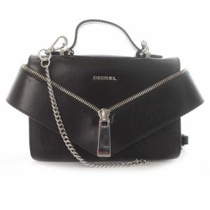 2way ハンドバッグ チェーンショルダーバッグ ジップデザイン レザー