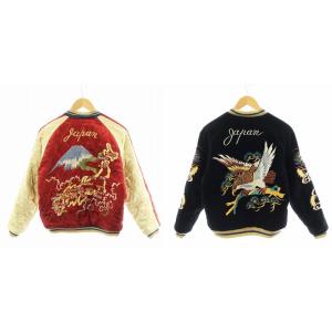 ALASKA スーベニア 別珍サテン スカジャン リバーシブル S レッド