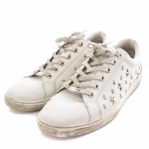 スニーカー シューズ レースアップ 星スタッズ 43 28cm 白 ホワイト