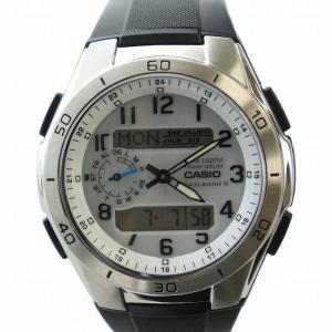 ウェーブセプター 腕時計 ソーラー 電波 レザーベルト アナデジ LWA