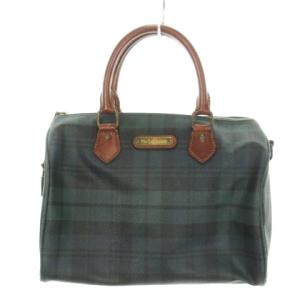 ボストンバッグ ショルダー ハンド 2WAY チェック キャンバス レザー