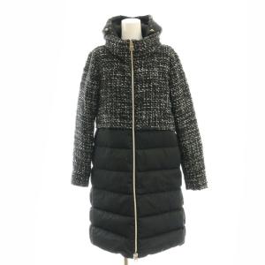 ツイード切り替え ダウンコート 40 ブラック（2025/02/10買取