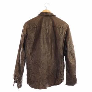 カルペディエム ウォッシャブルレザーシャツ 長袖 3 茶 ブラウン（2021