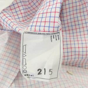 チェック柄シャツ 長袖 前開き サンプル品 白 赤 青（2022/10/25買取