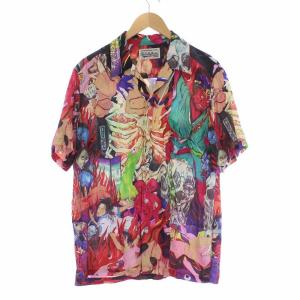 19SS HAWAIIAN SHIRT 天国東京地獄絵図 アロハシャツ 半袖 総柄 M