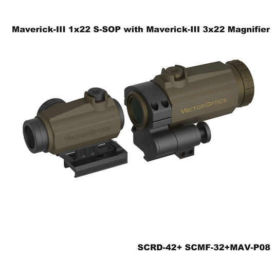 Compact | Maverick 1x22 Red Dot Sight S-SOP for .223 & .308 Rifle
