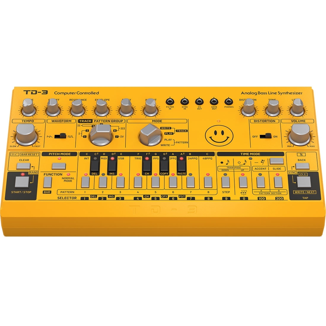Behringer TD-3 Analog Bass Line Synthesizer - Yellow LTD - Vintage