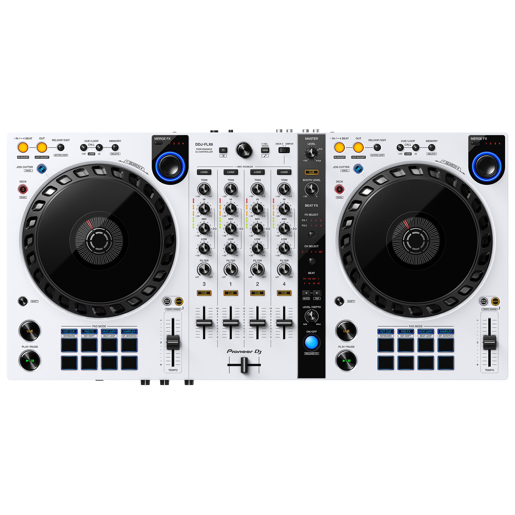 Pioneer DDJ-FLX6-W 4-Deck DJ Controller - White - Vintage King