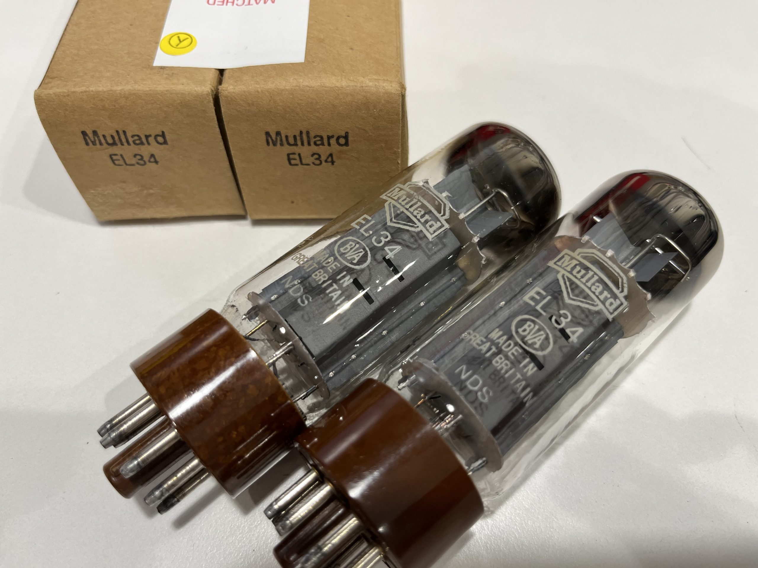 EL34 Mullard ムラード オリジナル 茶ベース 2本マッチ - ヴィンテージ