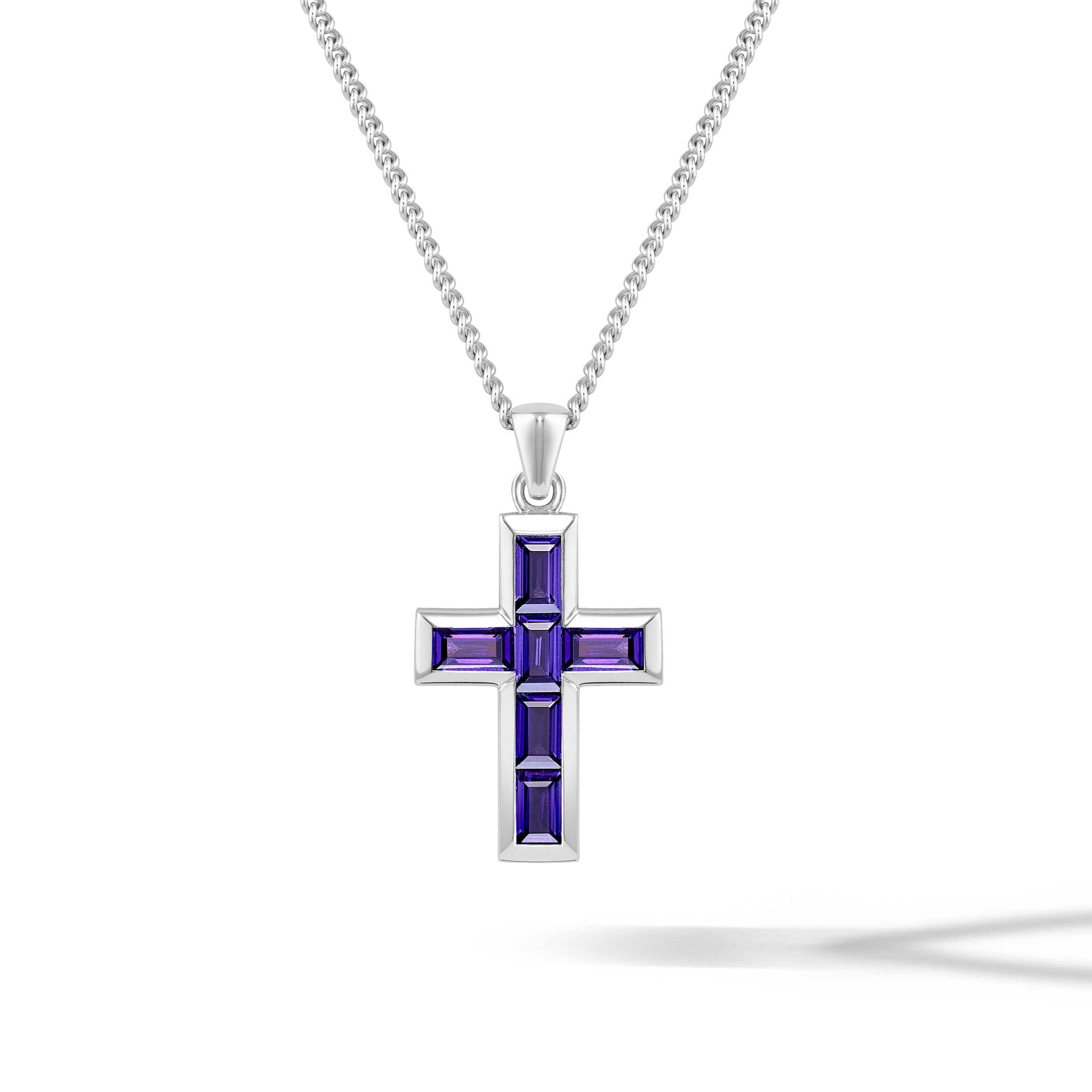 Stone Cross Pendant - Amethyst | Vincero Collective
