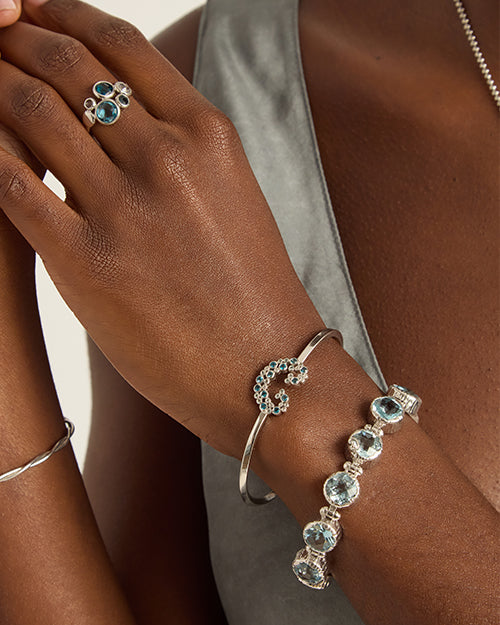 Pirate Texture Hook Bracelet with St. John Coordinates, 10mm