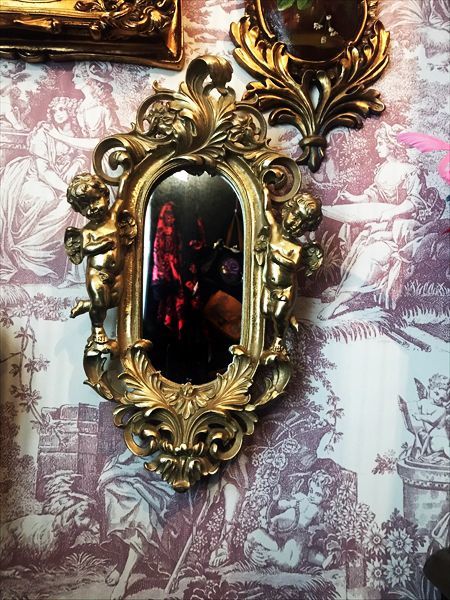 天使壁掛け鏡 エンジェルウォールミラー GOLD 淑女雑貨Toe Cocotte