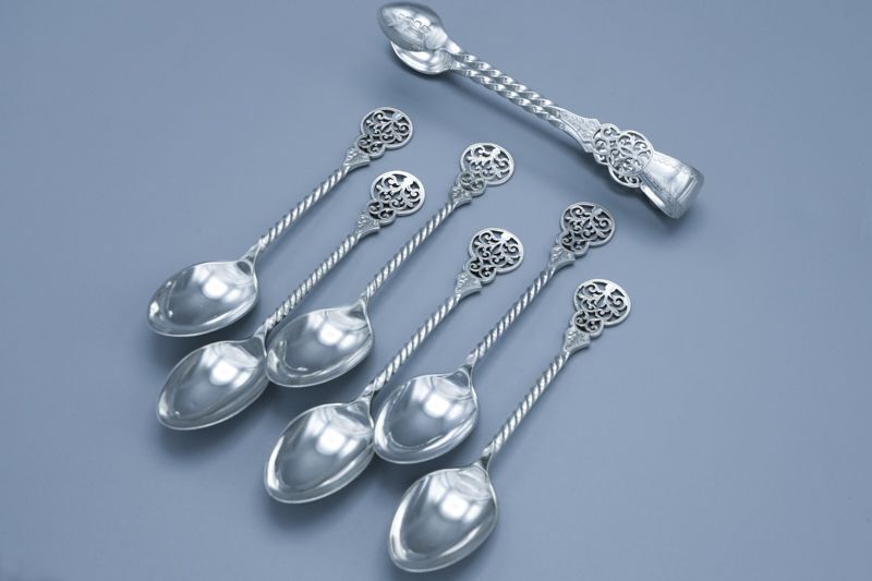 アンティークシルバー、アンティーク銀器 純銀製(925) 1896年 美透かし