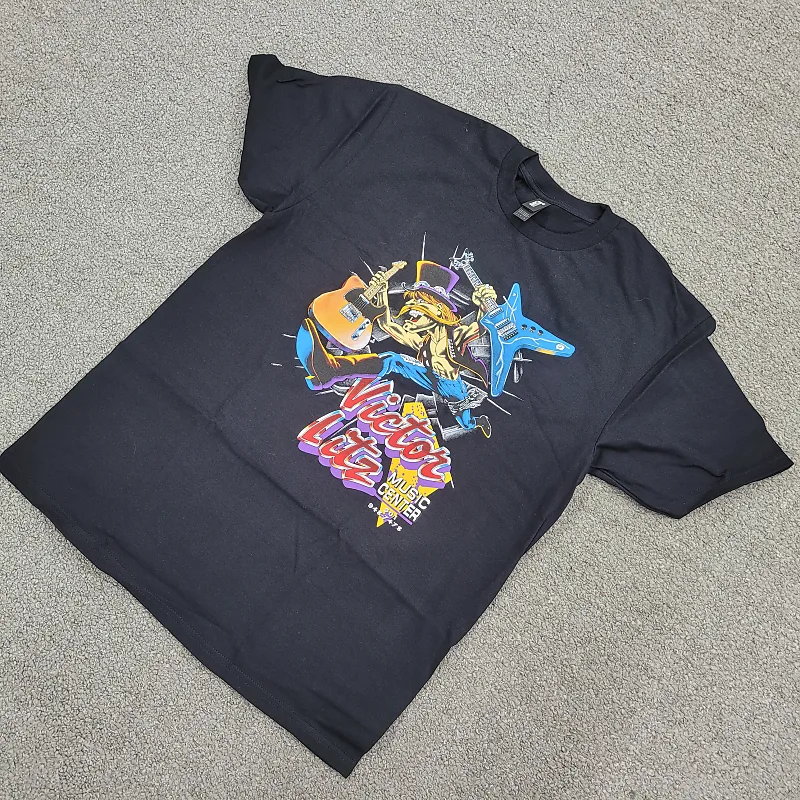Victor Litz Music Center 90s Style T-Shirt M,L,XL,XXL- Black