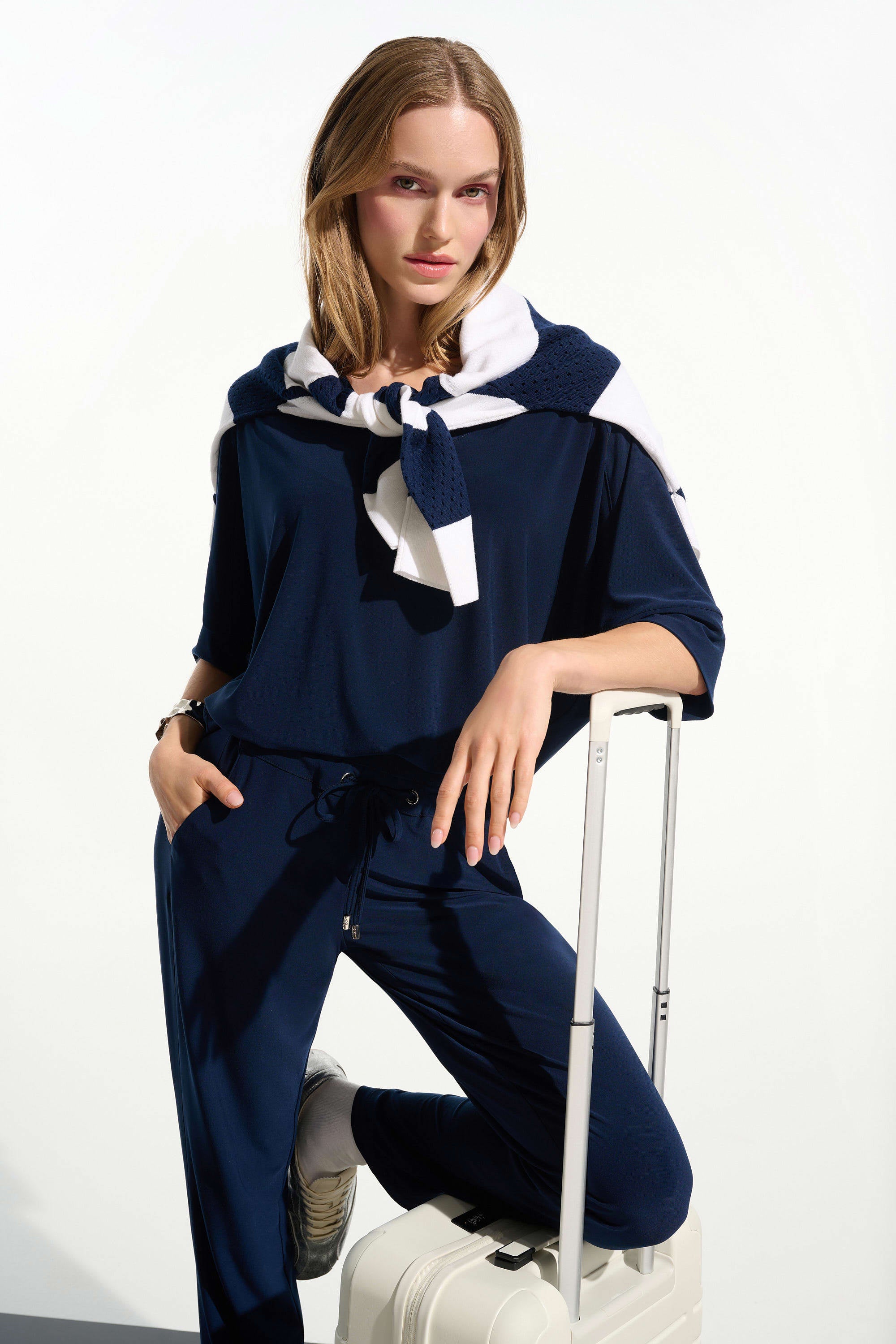 Joseph Ribkoff Silky Knit Boxy Top With V-neckline-261641 – Unique