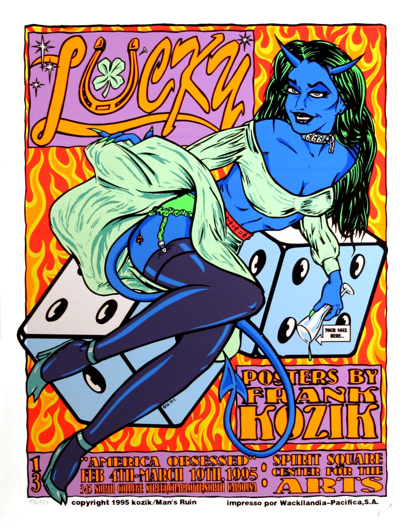 Frank Kozik Lucky Art Exhibition Poster1995 Charlotte | Visible