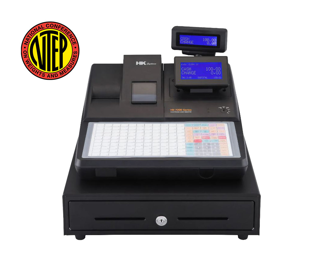 HK-7200, 160 Flat keys, Electronic Cash Register, NTEP Legal for