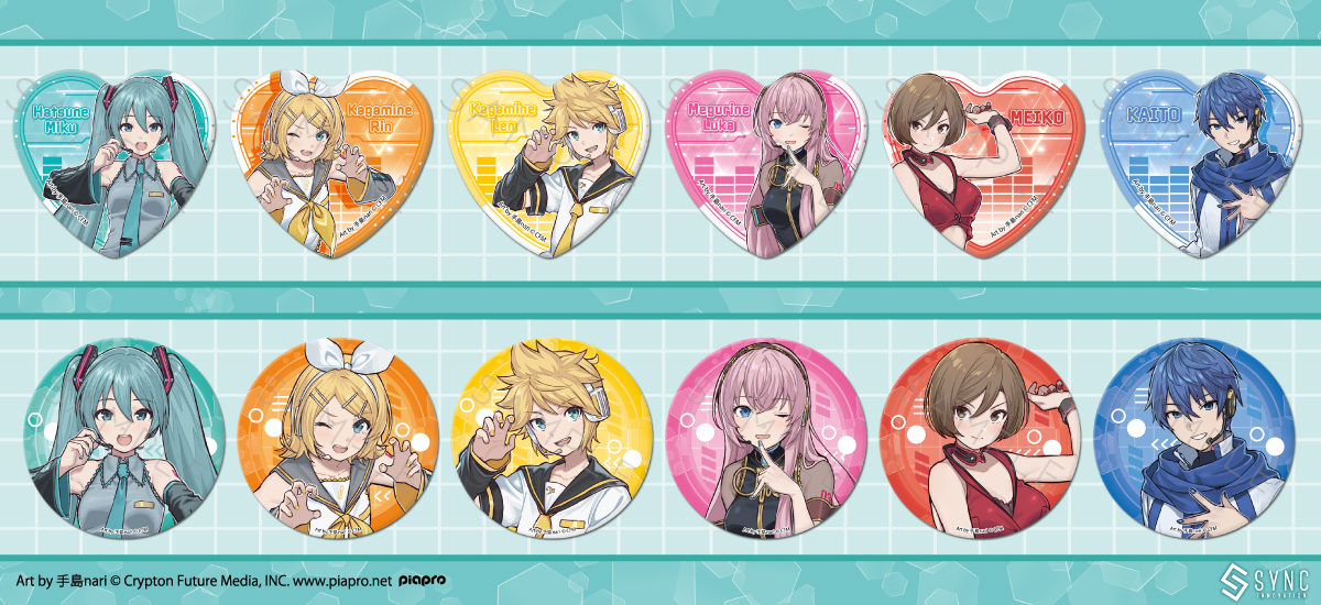初音ミク＆ピアプロキャラクターズ』 ハート型缶バッジ（全6種