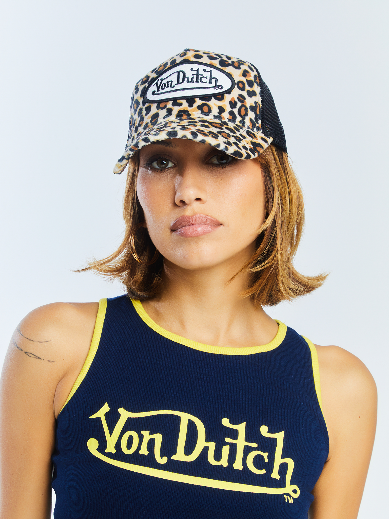 Leopard Print Velvet Trucker Hat | Von Dutch