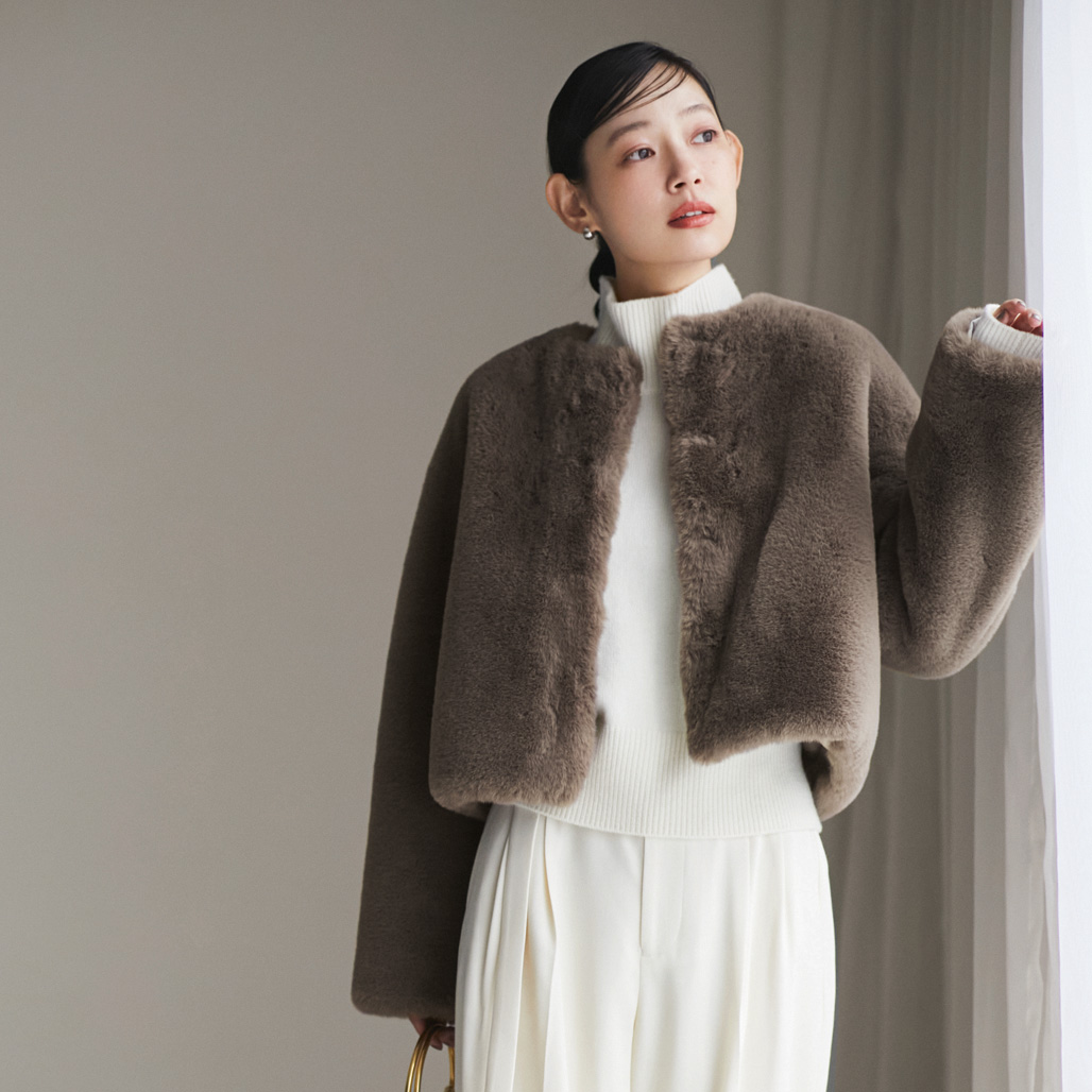 martiniqueのファーショートブルゾン【STANDARD BOOK 2023Winter