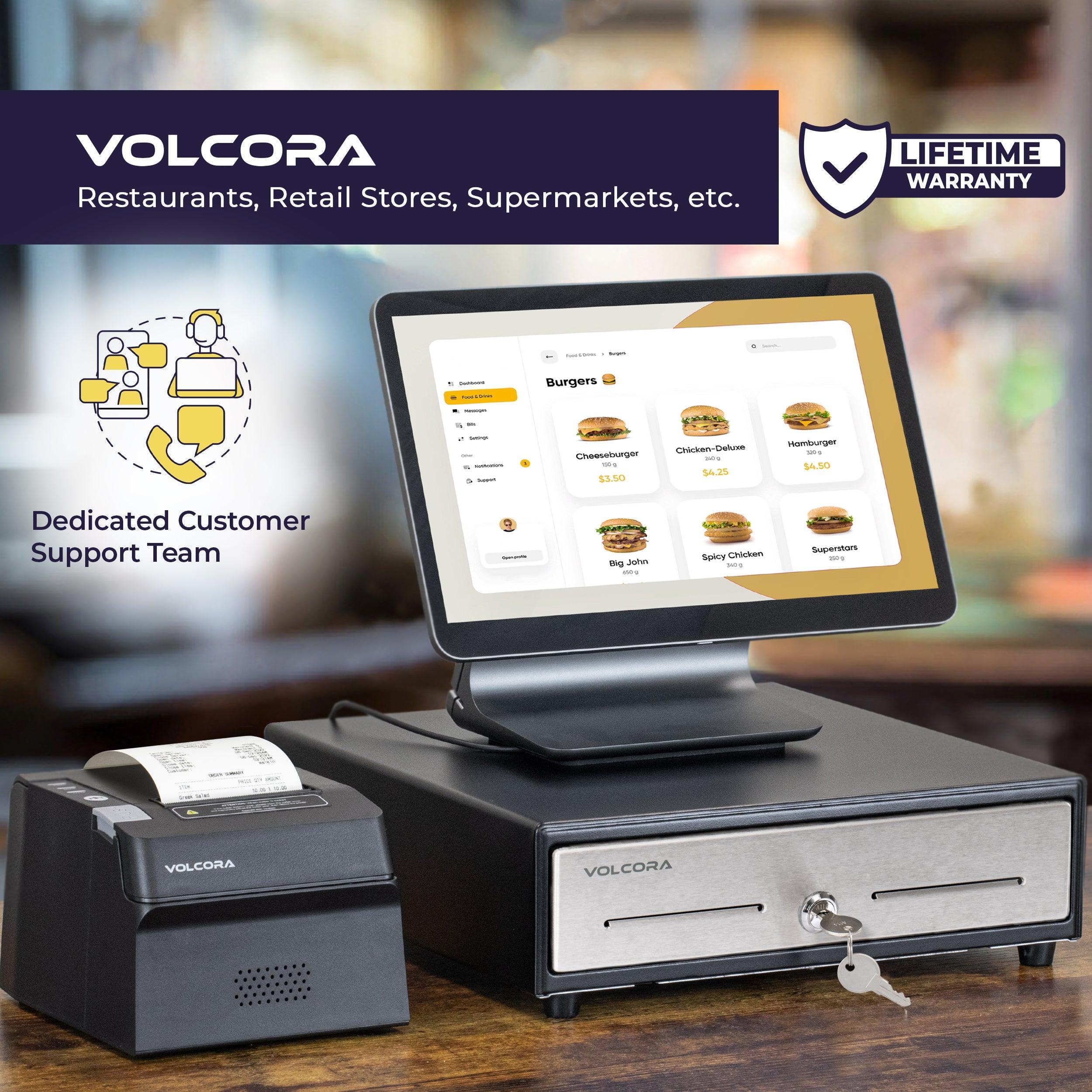 13'' Mini Cash Register Drawer, 4 Bill/5 Coin, Black, Stainless