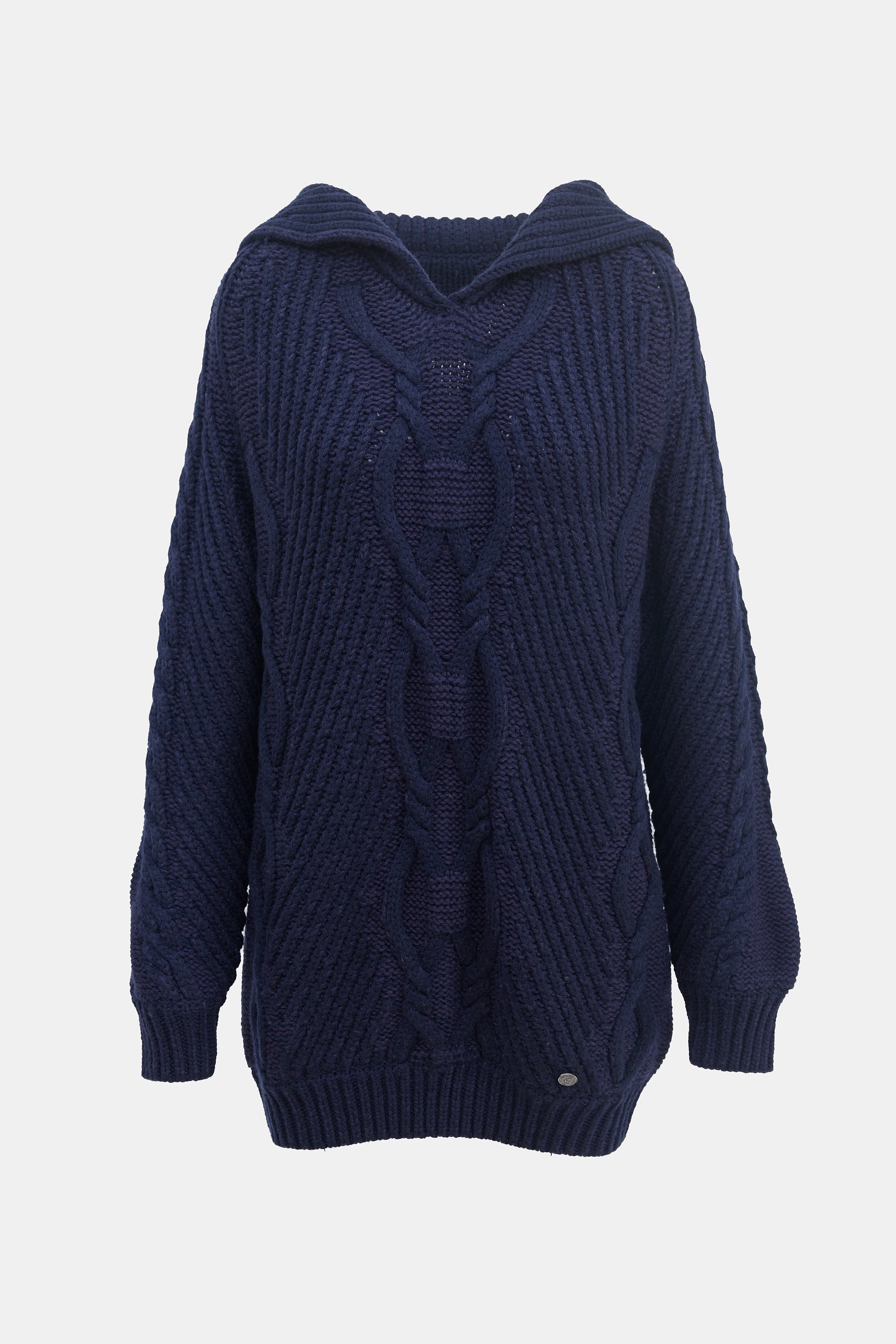 Chanel // Wool Cableknit Sailor Collar Sweater – VSP Consignment