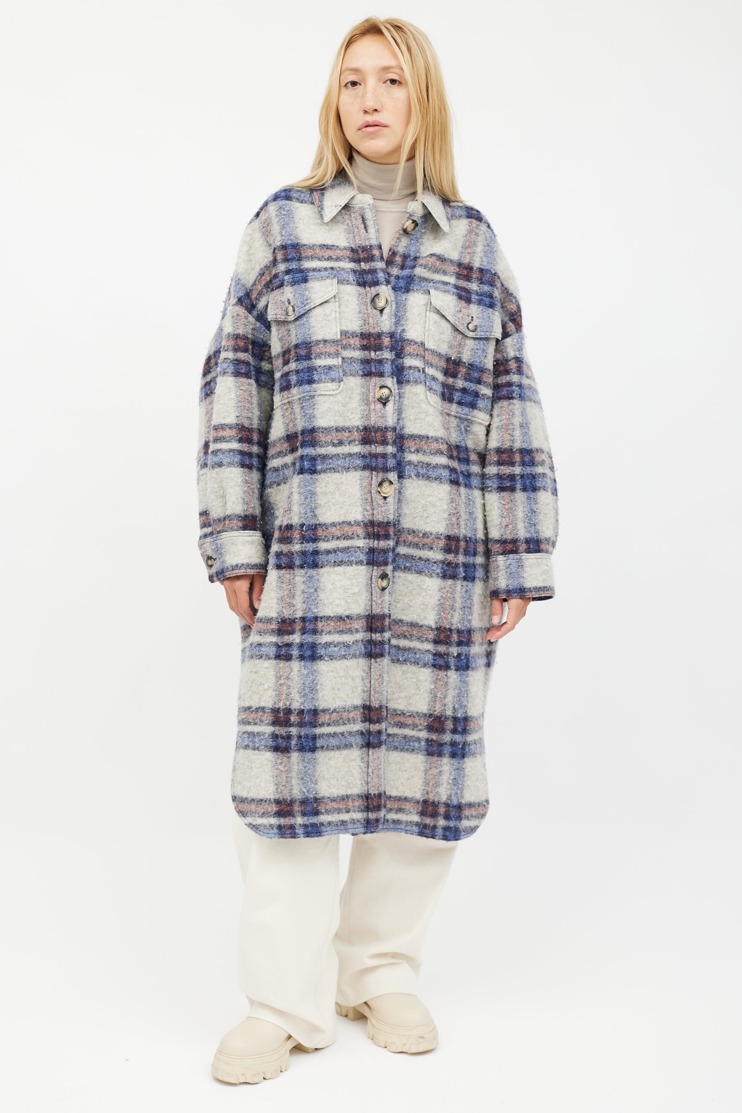 Isabel Marant Étoile // Blue Gabrion Checked Wool Jacket – VSP