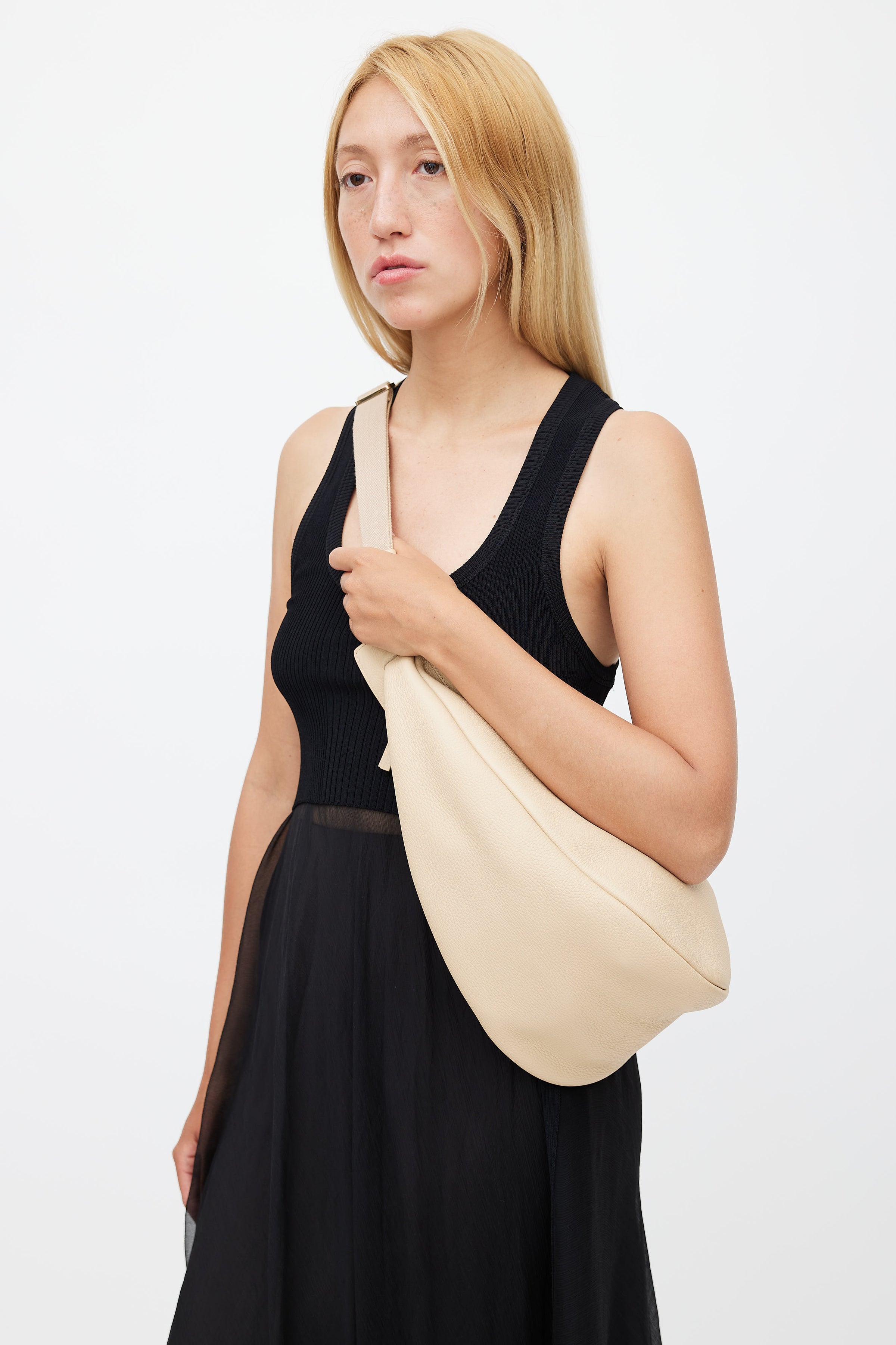 The Row // Beige Large Slouchy Banana Crossbody Bag – VSP Consignment