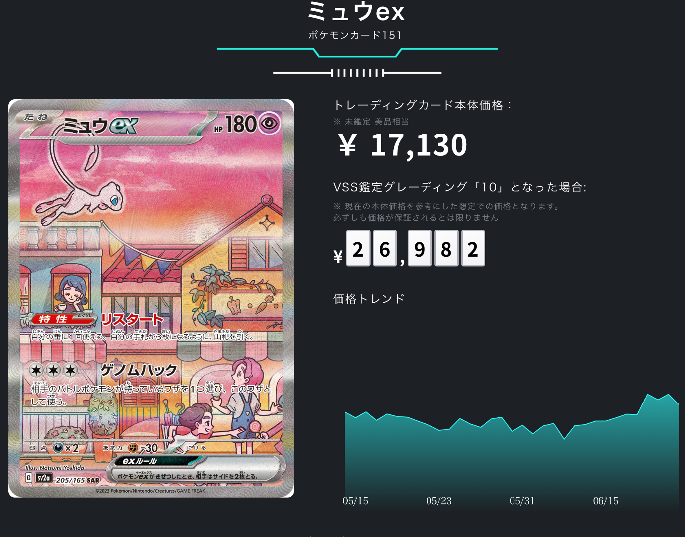 ポケカ）【ミュウex（ポケモンカード151/SAR）】相場・価格・値段