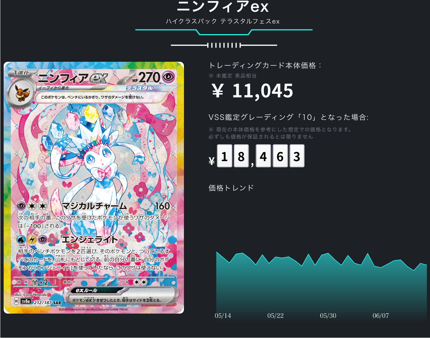 ポケカ）【ニンフィアex（テラスタルフェスex/SAR）】相場・価格・値段