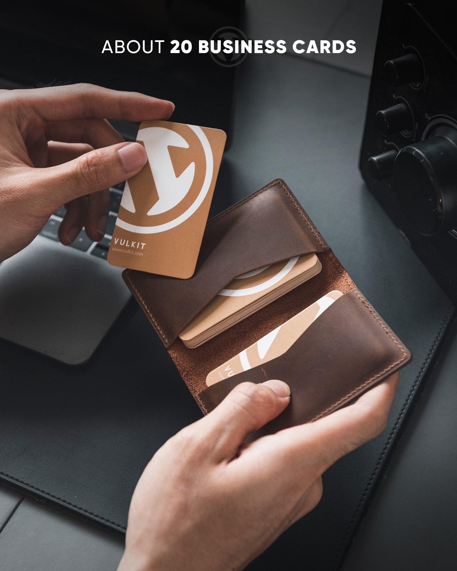 VBC100P- Crazy Horse Genuine Leather, 2 Sided Slim Business Card