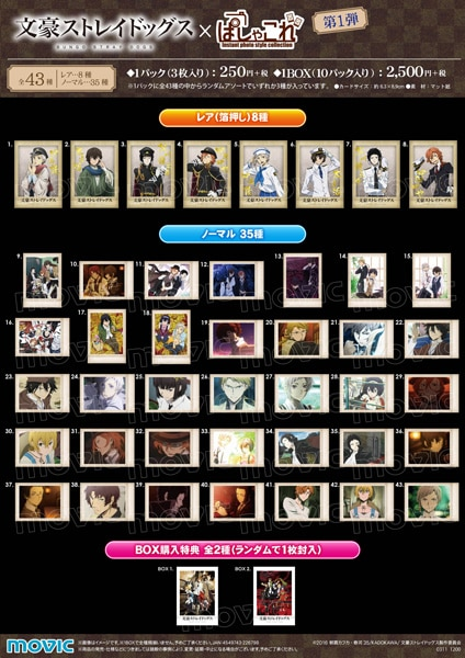 文豪ストレイドッグス（文スト）ぱしゃこれ一覧！発売日・売ってる場所