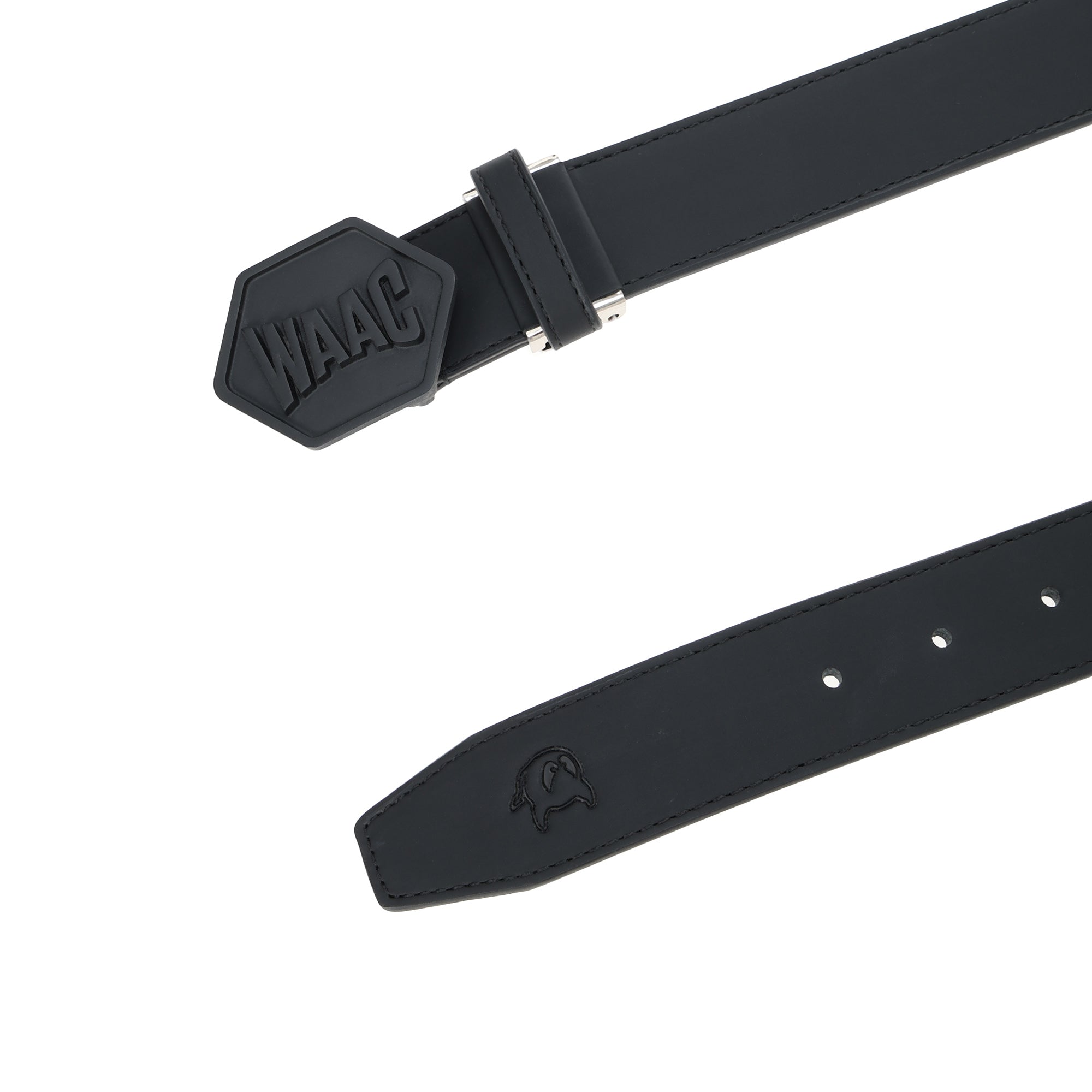 MEN ロゴバックルベルト ホワイト