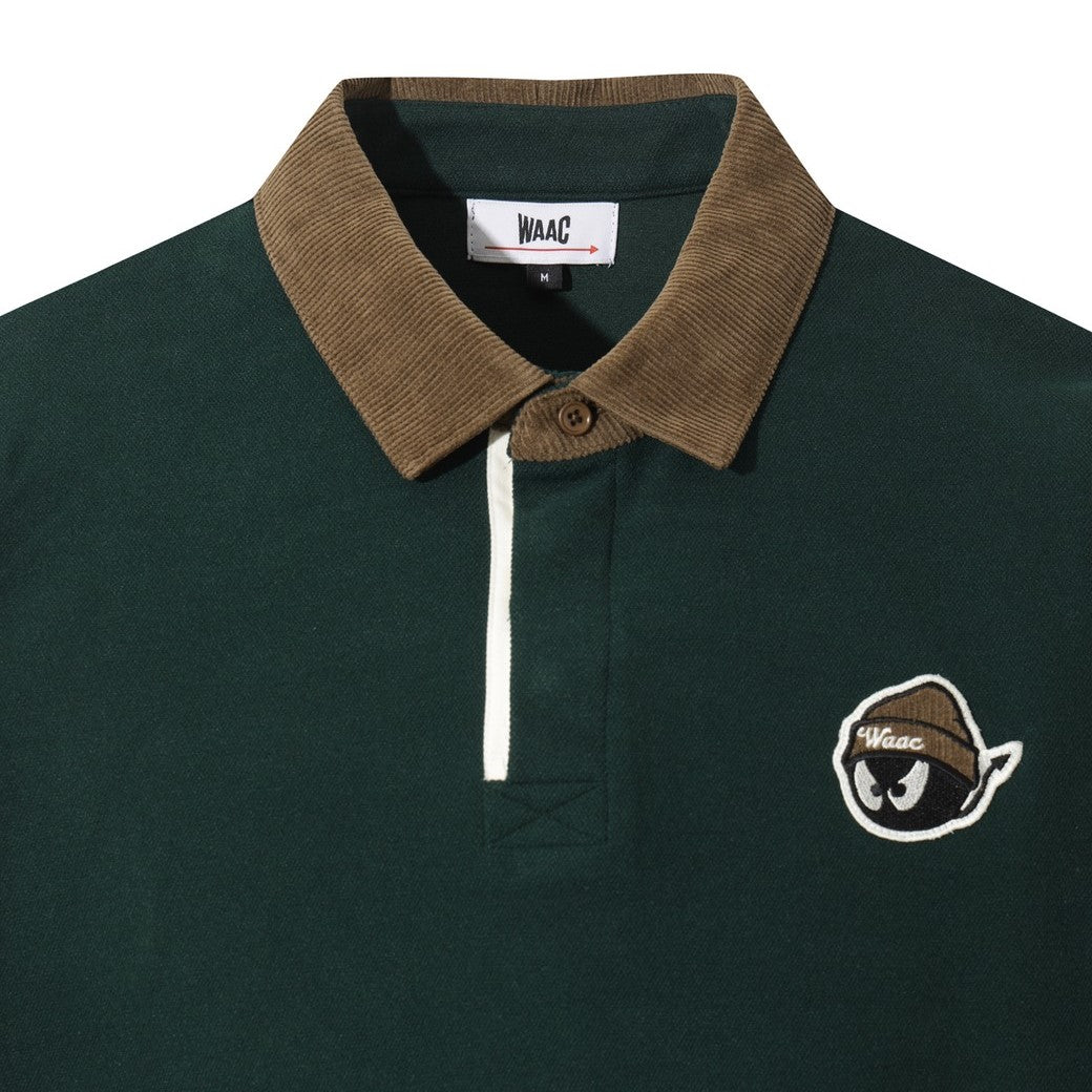 MEN コーデュロイカラーポロシャツ ダークグリーン