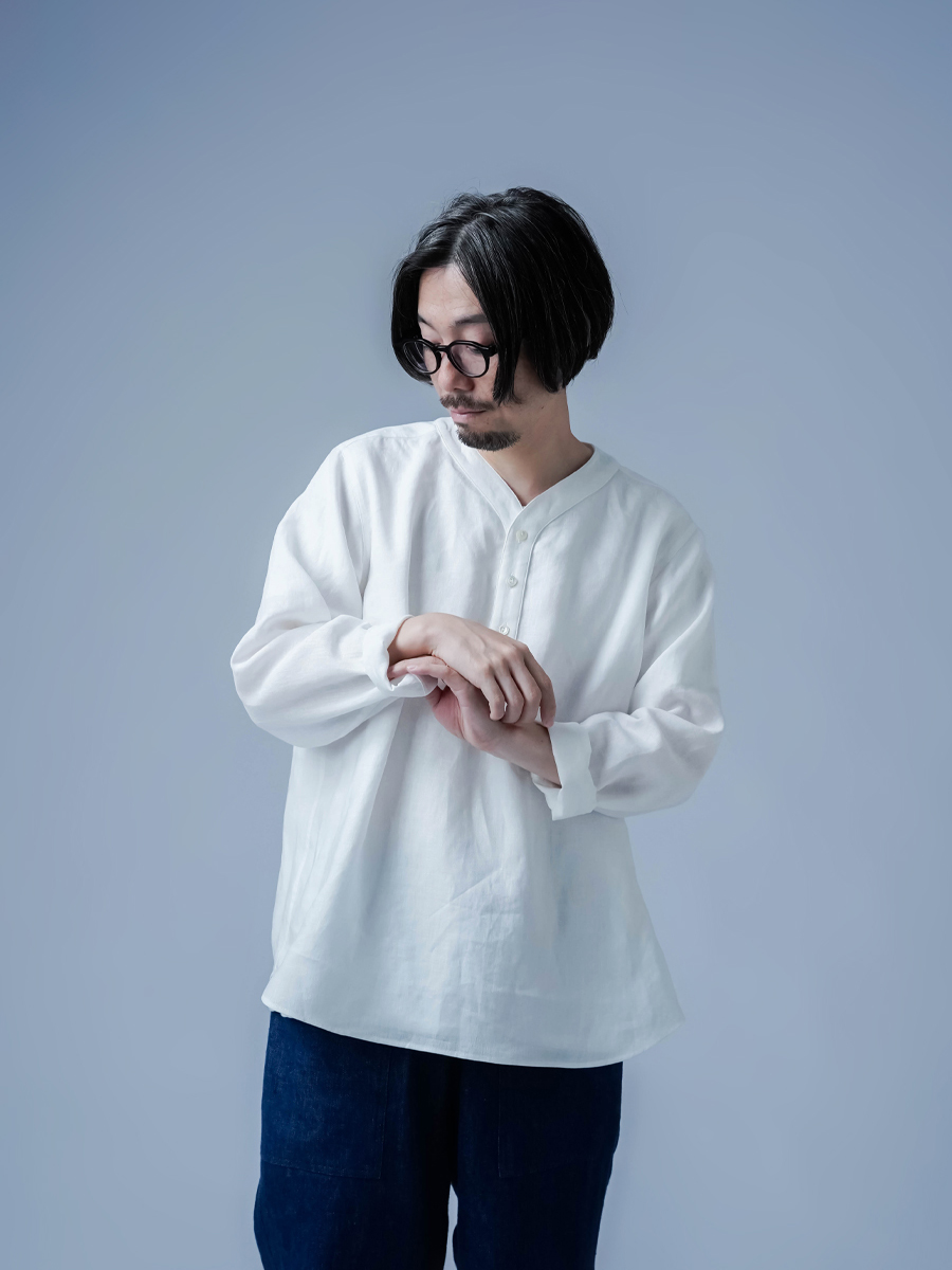 リネントップス】快適さ無制限 スリーピングシャツ ／ 白色 t030c-wht1