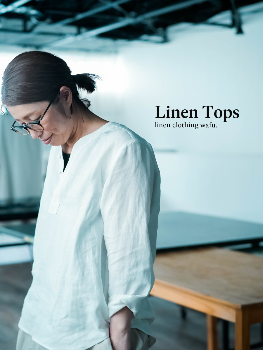 リネントップス】快適さ無制限 スリーピングシャツ ／ 白色 t030c-wht1