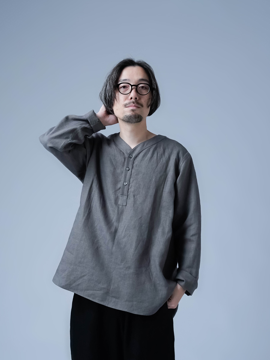 リネントップス】快適さ無制限 スリーピングシャツ ／ 鈍色 t030c-nib1