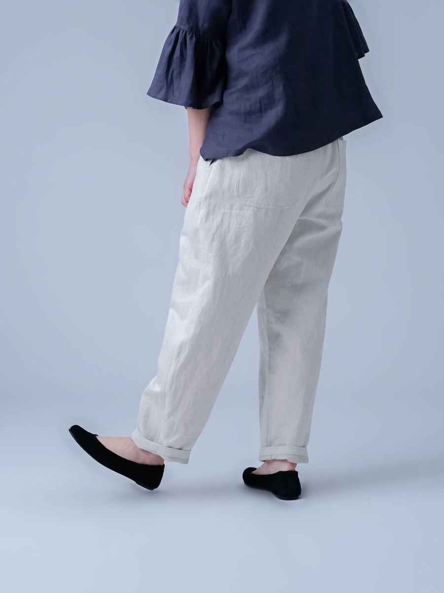 リネンデニムパンツ】みんな大好き 一番使いやすいシルエット ホワイト