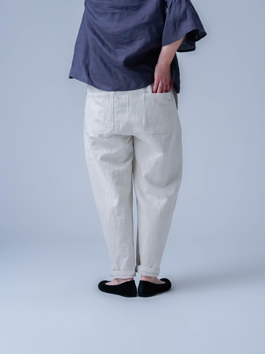 リネンデニムパンツ】みんな大好き 一番使いやすいシルエット ホワイト
