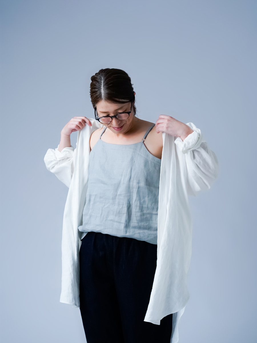 リネンキャミソール】下着をつけずに快適に過ごせる トッキノン