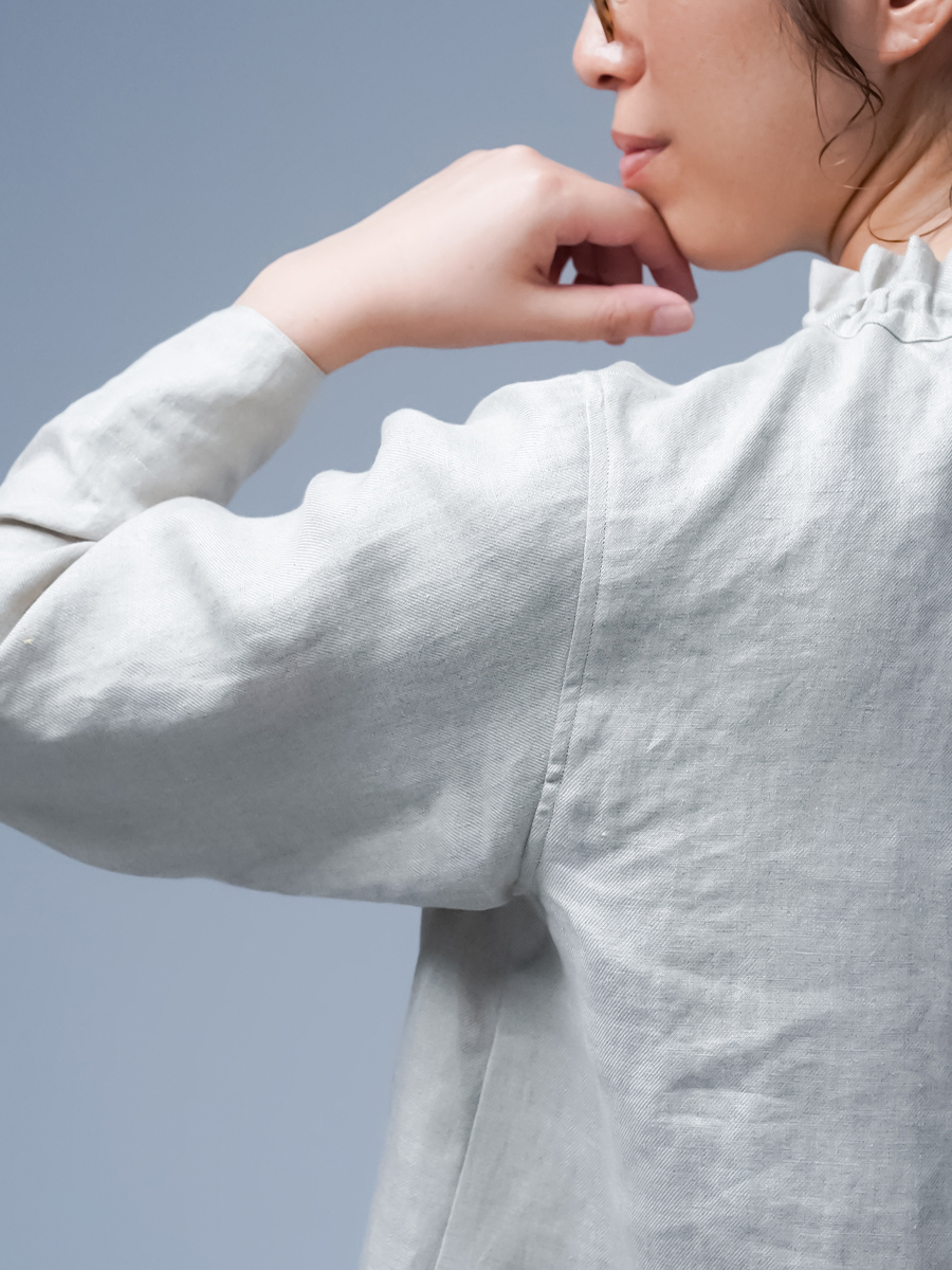 リネントップス】プレミアムリネン タートル トップス 薄地