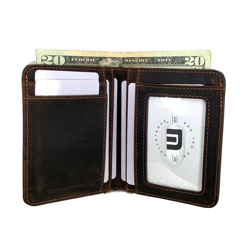 HERITAGE TX1 Crazy Horse Leather Bifold | RFID Blocking & Dual ID