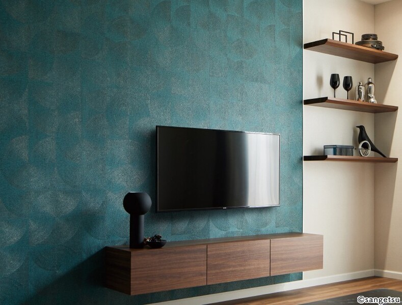 スタイリッシュデザイン壁紙(グリーン 幾何学模様 防かび サンゲツ