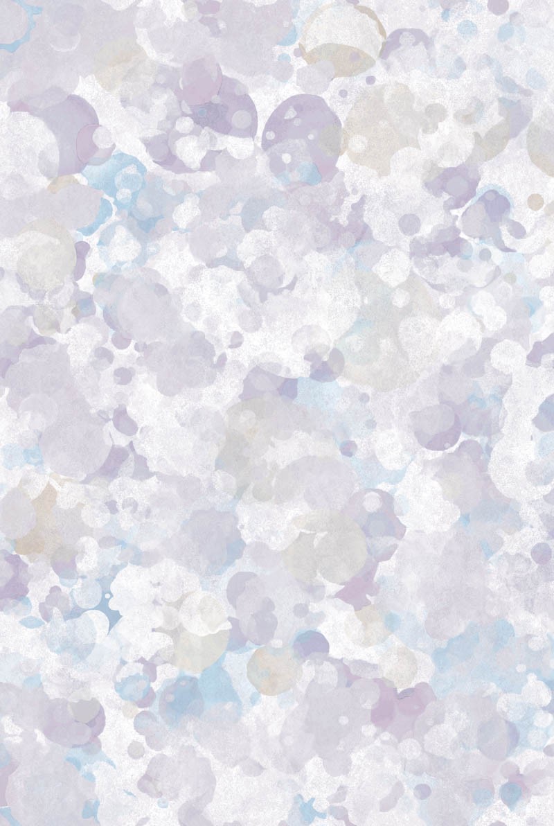 水彩画風のバブル模様(パープル 抽象デザイン GALERIE 1ロール10m