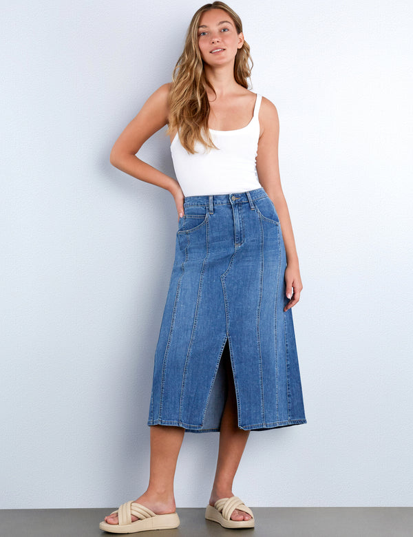 Women's Justine Denim Maxi Skirt – Wash Lab – washlabshop