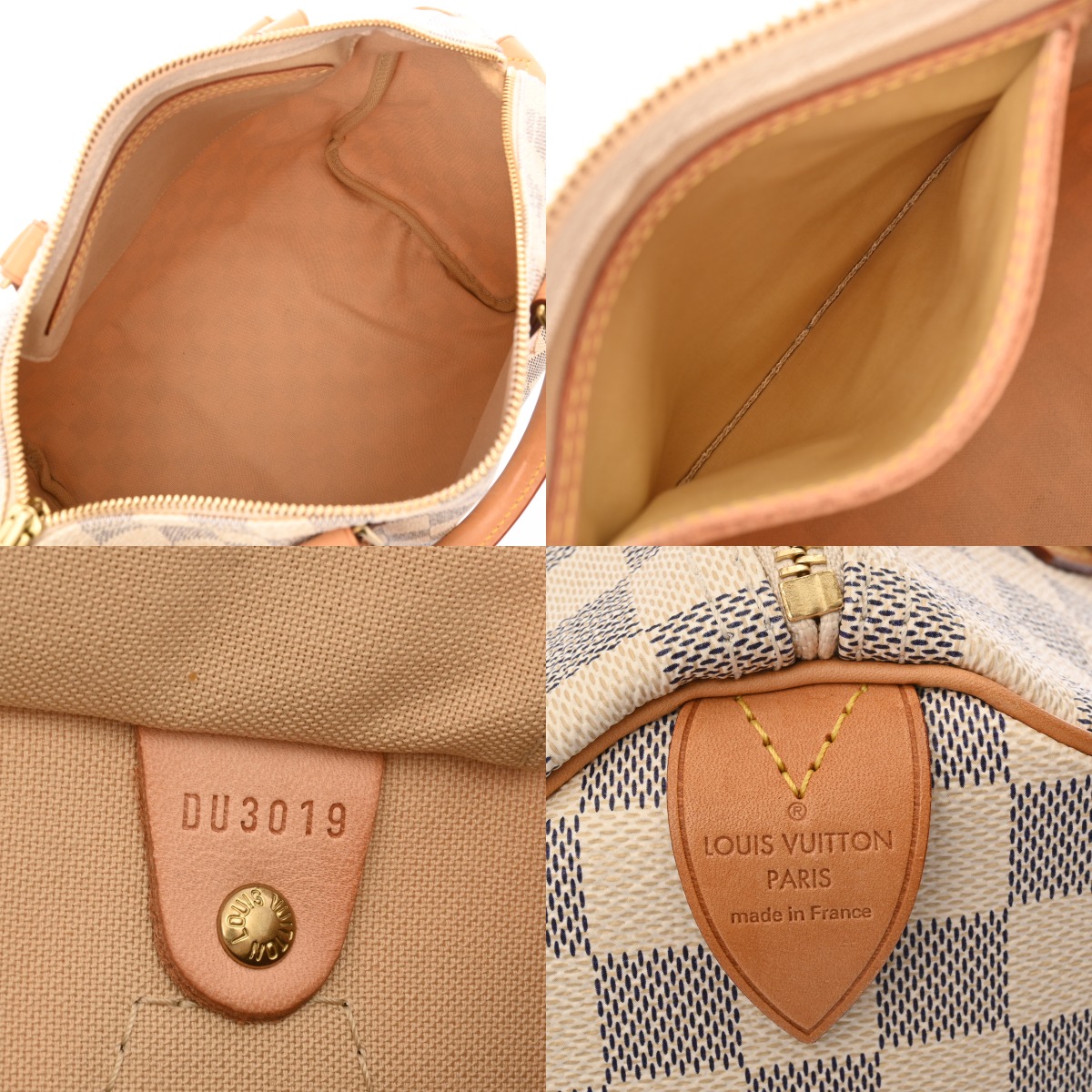 ルイヴィトン ダミエアズール スピーディ 30 ホワイト N41533 ダミエ