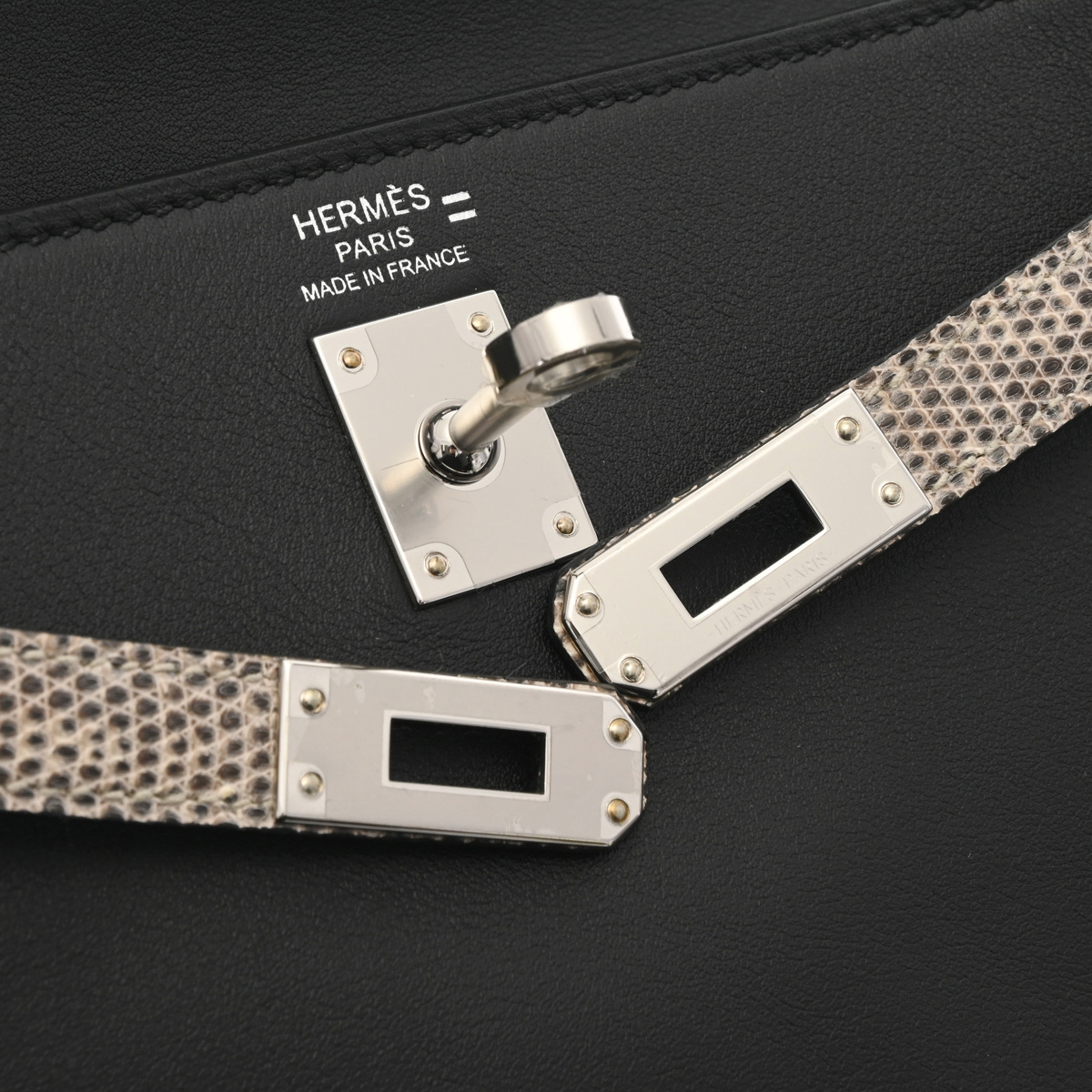 エルメス ケリー 25 内縫い タッチ オンブレ/ブラック リザード/ヴォー